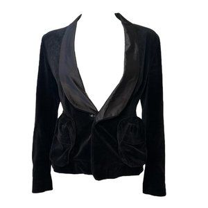 5351 Velvet Blazer with Cargo Pockets and Satin Shawl Collar